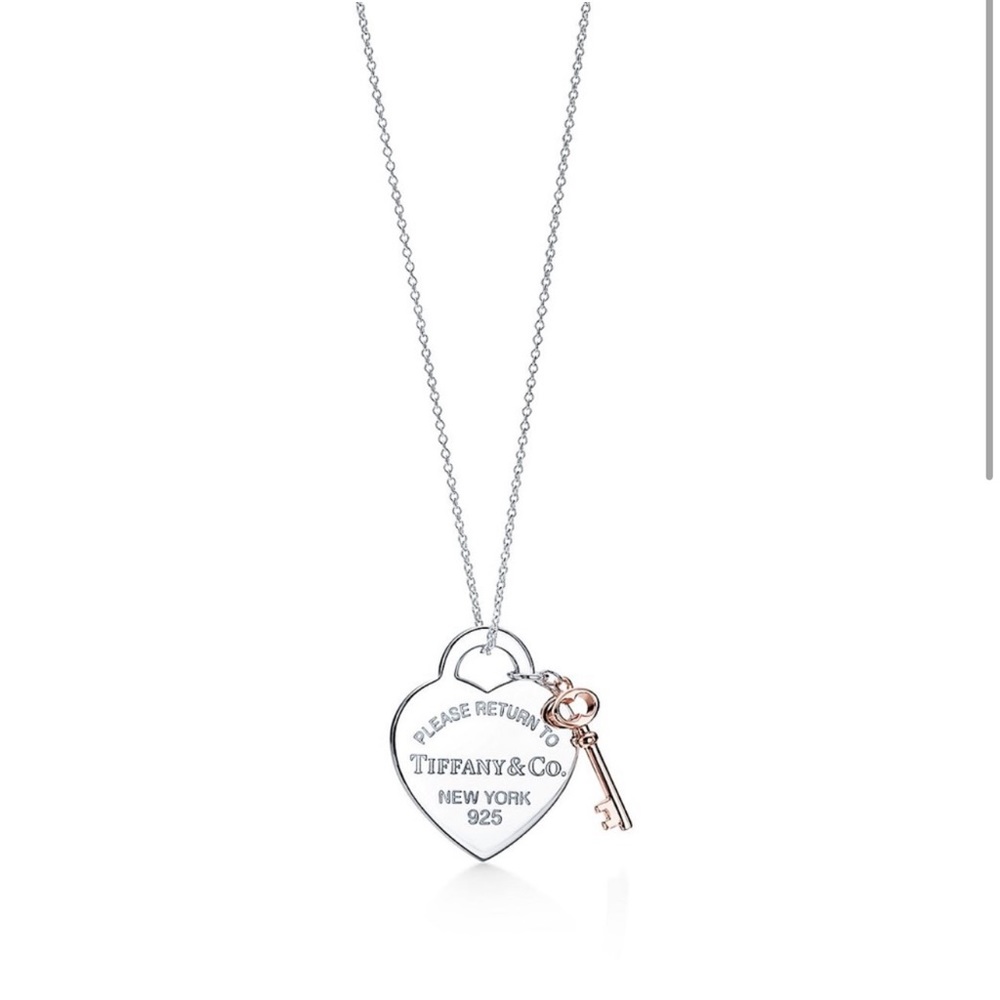 Tiffany & Co heart pendant with Key necklace
